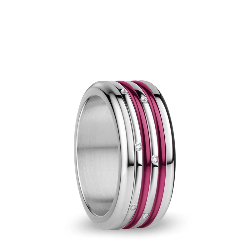 BERING Exchangeable Ring Combination for Women in Silver and Blue with the Distinctive Twist and Change System, Mississippi