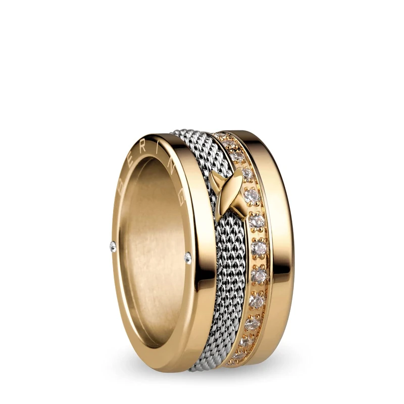 BERING Exchangeable Ring Combination for Women in Gold and Silver with the Distinctive Twist and Change System, Memel