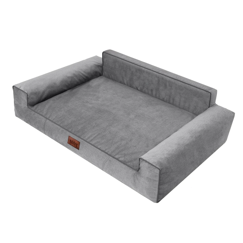 HOBBYGARDEN Dog Bed, Cushion, Pet Bed, Dog Sofa, Dog Sofa, Dog Basket, Pet Bed, Soft, Grey, 116 x 78 cm