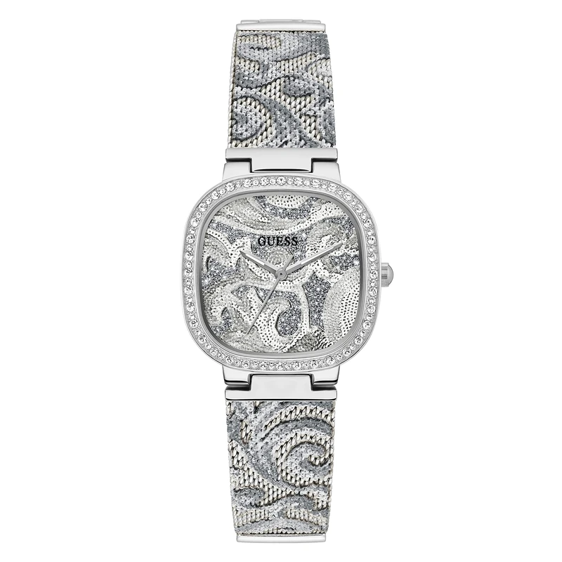 GUESS Women's Quartz Watch with Stainless Steel Strap, Silver, 13.5 (Model: GW0304L1)