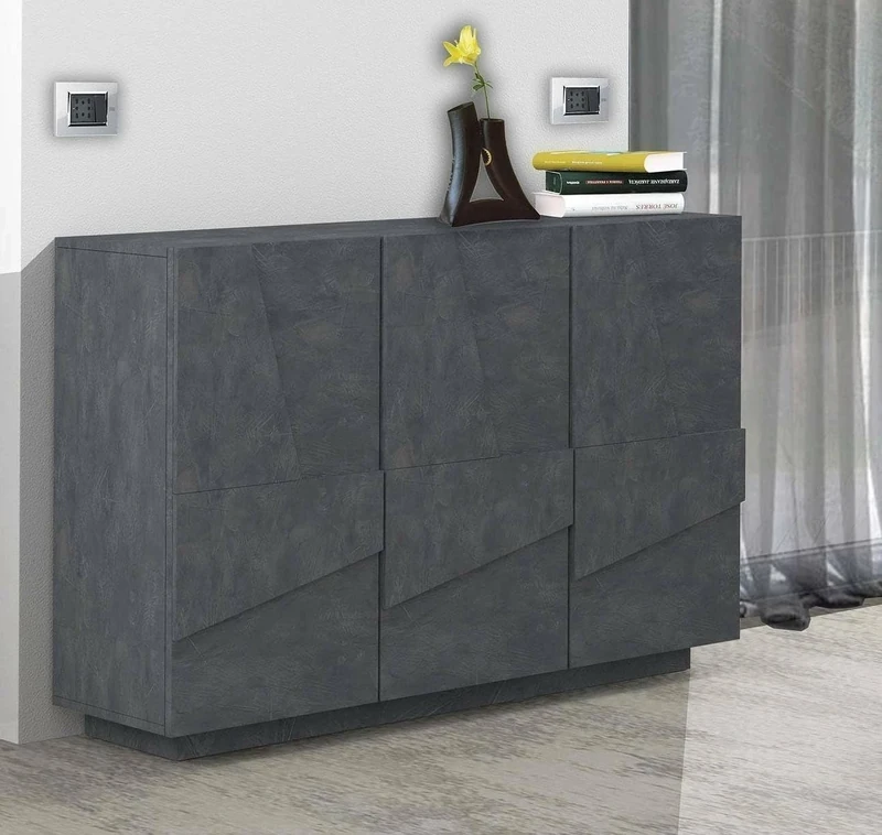Dmora - Entrance Furniture Elia, Modern multifunction entrance hall, Multipurpose cabinet for entrance hall, 100% Made in Italy, cm 121x38h86, Ash Gray