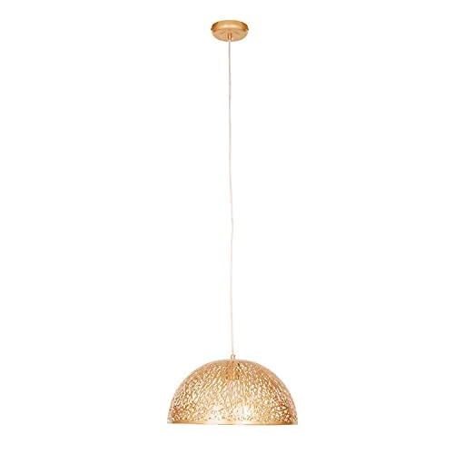 Premier Housewares Chandelier/Ceiling Light Large Gold Pendant Lights For Ceiling/Hallway/Living Room Bell Frame Lighting For Halls/Bedroom 40 x 145 x 40