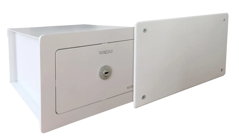 ARREGUI Wall Safe 22500W-S0, 3L, Alloy Steel, Key Lock, Junction Box Lid, 13 x 20 x 21 cm