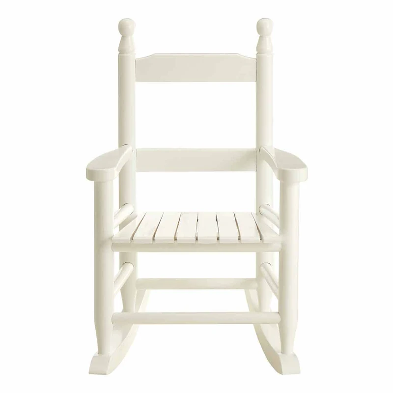 Premier Housewares Kids White Rocking Chair Made From Solid Hardwood/For Children/Traditional Design/Rocking Chair/Furniture For Children 37 x 56 x 47 - Image 1