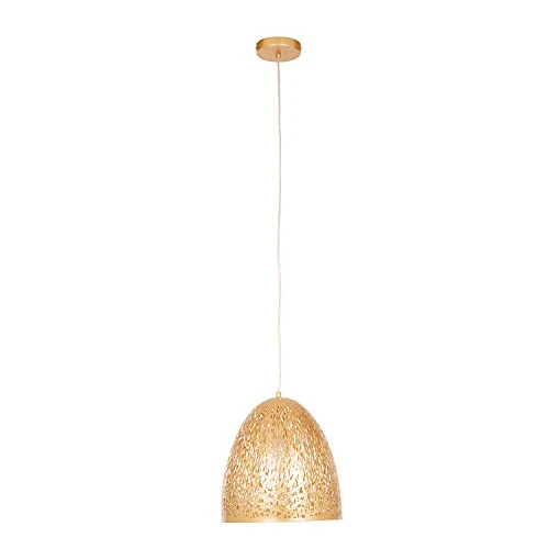 Premier Housewares Chandelier/Ceiling Light Small Gold Pendant Lights For Ceiling/Hallway/Living Room Bell Frame Lighting For Halls/Bedroom 30 x 157 x 30