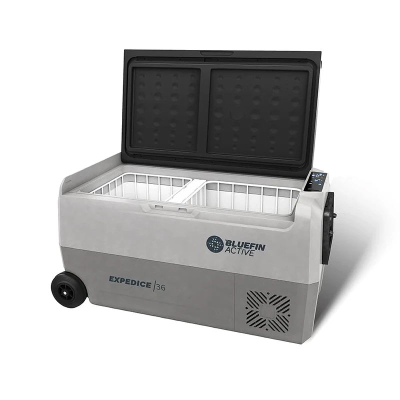 Bluefin Active Expedice 36L | Travel Fridge | Advanced Cooling & Freezing Technology | Dual Storage Compartments | Smartphone App Control | LCD Display | AC & DC, Grey, One Size - Image 1