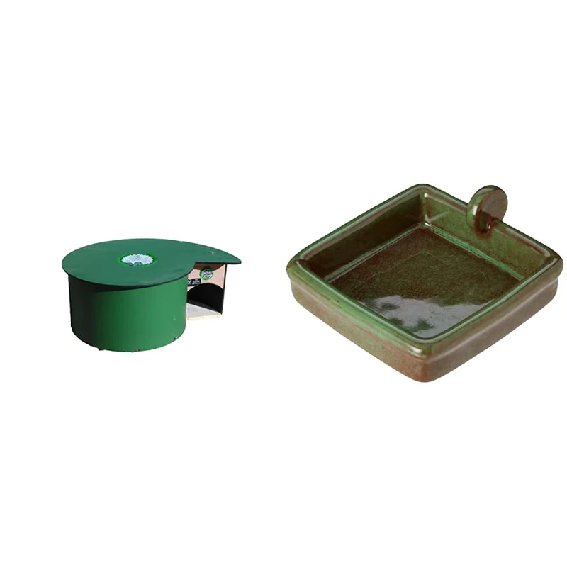 Wildlife World Hoglio Hogilow Hedgehog Home As Featured On Autumn Watch, Green & HHWB Hedgehog Water Bowl, Green