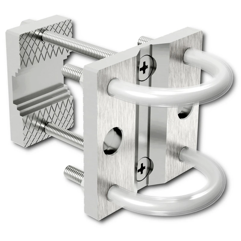 KDR Stainless Steel Parasol Holder - Bracket for Balcony Railing Round & Square - For Parasols up to Diameter 300 cm - With Double Bracket & Bracket Protection - Includes Mounting Material