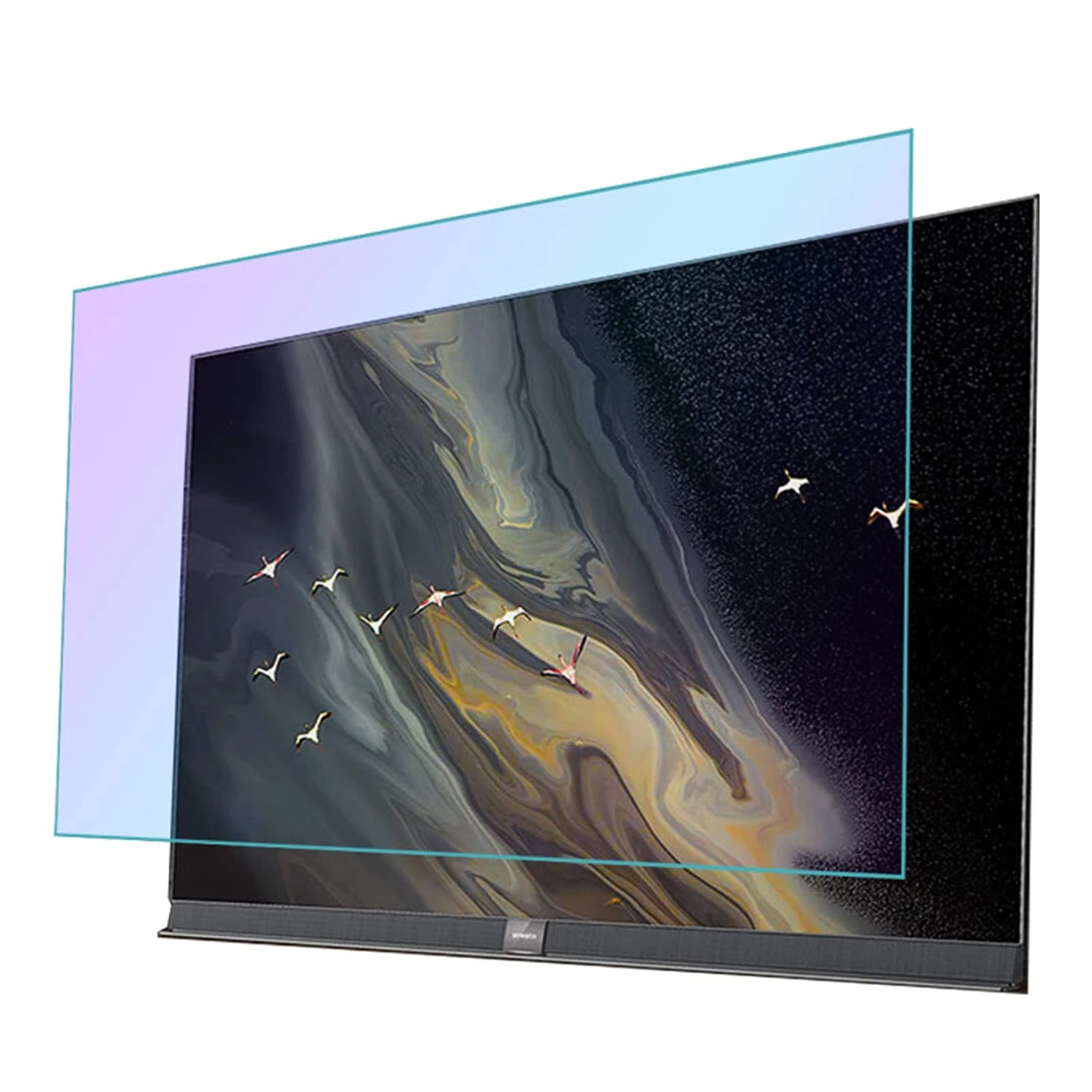 GFSD 27-75 Inch Anti Blue Light Tv Screen Protector, HD/Matte Anti-Glare Film Anti-Scratching for LCD, Led, OLED 4k HDTV, Customizable (Color : Matte version, Size : 40 inch 886 * 498mm)