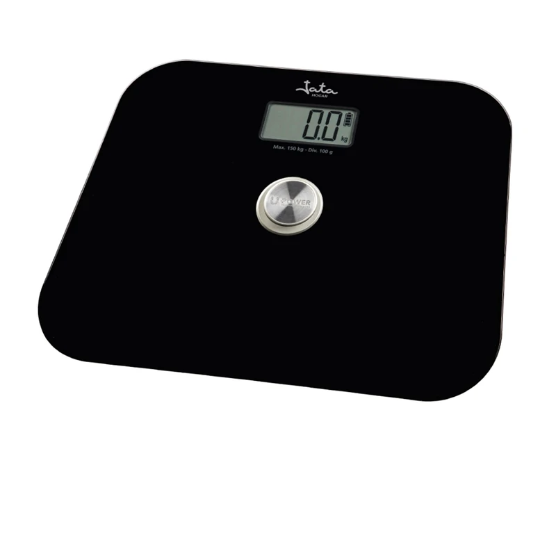 Jata Hogar HBAS1499 Eco-Friendly Battery-Free Digital Scale with 4 Sensors, Large LCD Display, Up to 150 kg, Auto Shut-Off