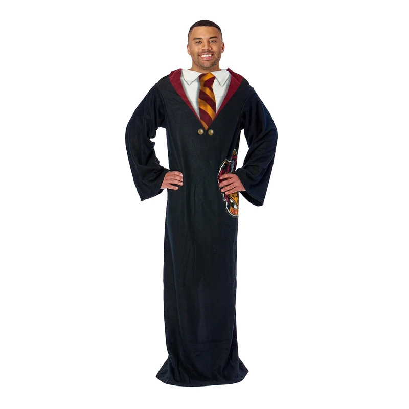 Northwest Harry Potter Hogwarts Rules Adult Silk Touch Comfy Throw Blanket with Sleeves, 48" x 71"