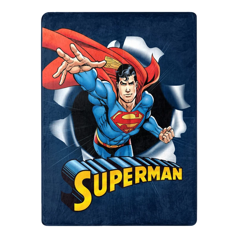 Northwest DC Silk Touch Throw Blanket, Polyester, Superman Hero Burst, 46" x, 60"