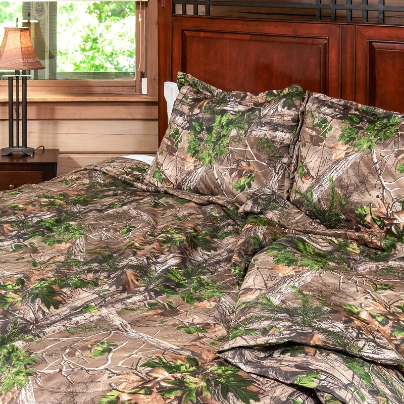 Northwest Comforter & Shams Set, Polyester, Realtree Xtra Green Camo, Full/Queen