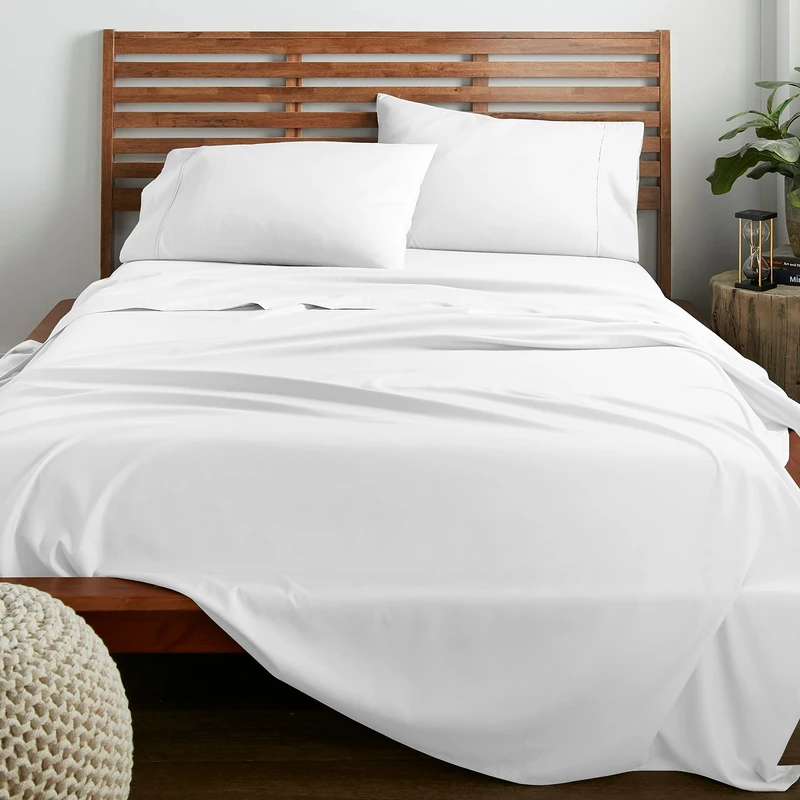 American Home Collection King Size Sheet Set - 16-Inch Deep Pocket - Ultra Soft Microfiber Bed Sheets - Breathable, Wrinkle and Fade Resistant, Easy Care - 4 Piece Set (King, White)