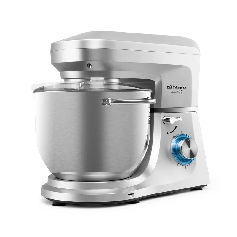Orbegozo AM 8000 Kneading Machine, 7 Litres, 6 Speeds, Planetary Movement, Stainless Steel Bowl, Tilting Head, AC Motor, 1,800 W - Image 1