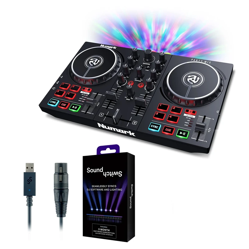 Numark Party Mix II DJ Controller and DMX Interface for Live Music, DJ sets, Events, Music production