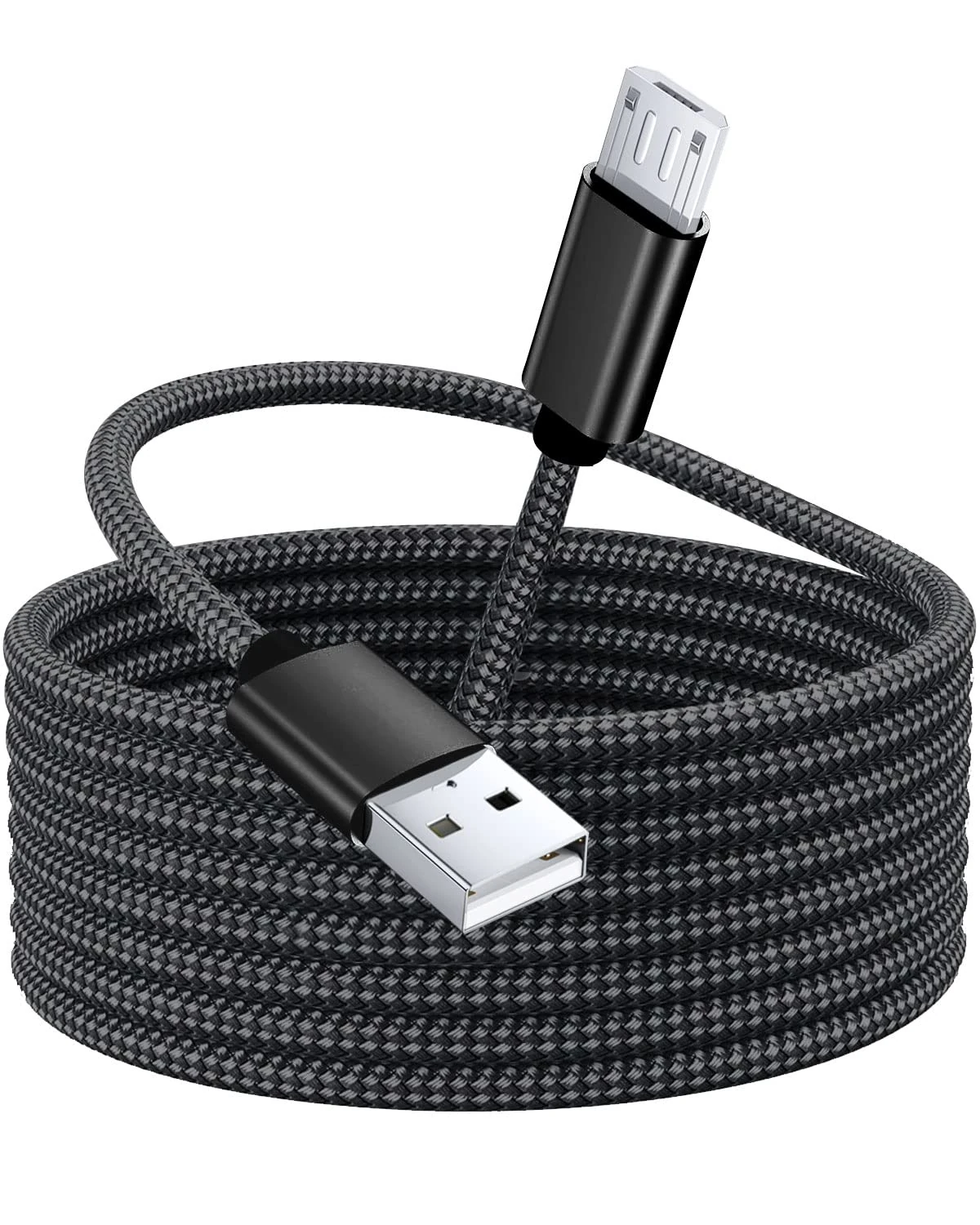Long Micro USB Cable 5M, USB A to Micro USB Charger Cord, Nylon Braided Charging Cable Compatible with Samsung A10/A20/J7, Sony, LG, HTC, Motorola, PS4 Controller, Kindle, Power Bank