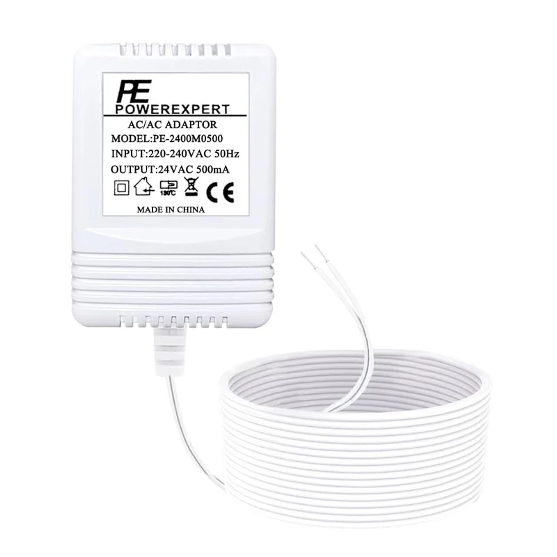 LIANSUM 24V 500mA C-Wire Adapter - 8M Cord for Thermostat & Doorbell