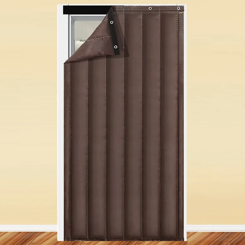 Blackout Thermal Insulated Door Curtains, Noise Reduce Barrier for Nursery, Portable Curtain for Sliding Glass Door, Space Room Divider, Garage, Storm Window, 1 Panel