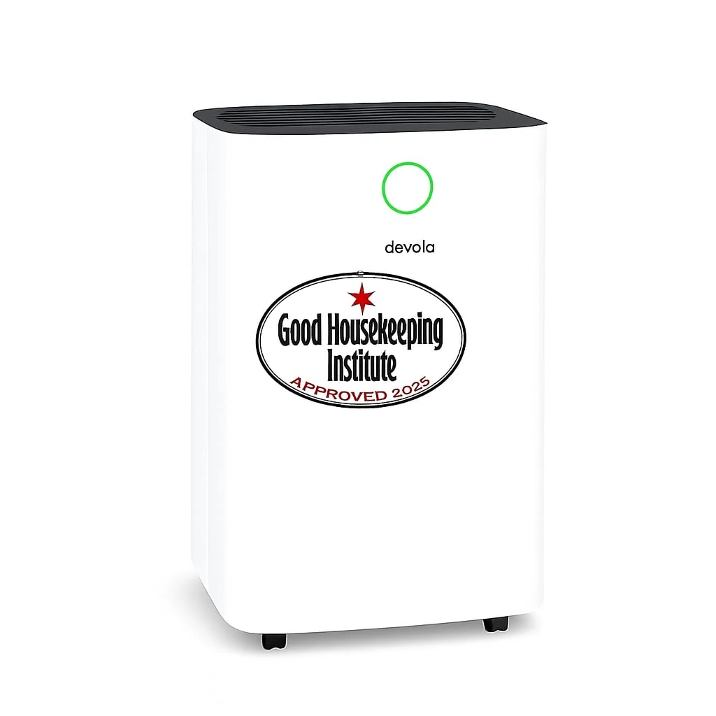 Devola 12L/day Low Energy Dehumidifier, Quiet & Energy Efficient (costs less than 5p per hour) Dehumidifiers for Home, Laundry Drying Dehumidifier, Dust Filter