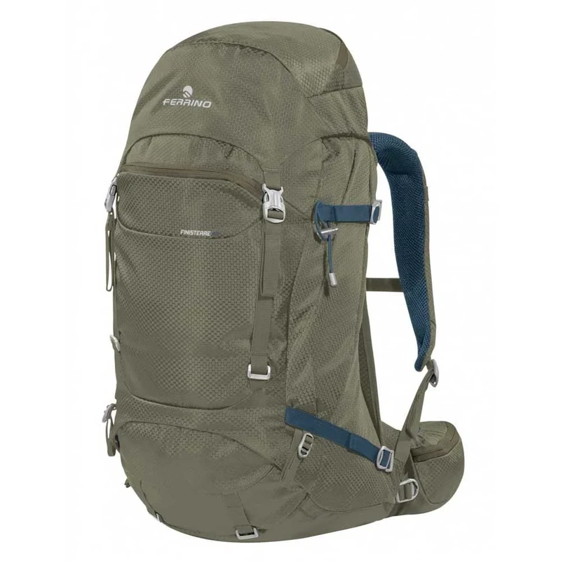 Ferrino Backpack finisterre 48 liters 75743 MVV green color backpack ideal for hiking walking santiago bastino with net capacity 48 liters