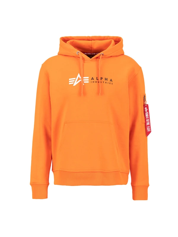 ALPHA INDUSTRIES Men's Alpha Label Hoody Sports Hoodie, Alpha orange, 3XL