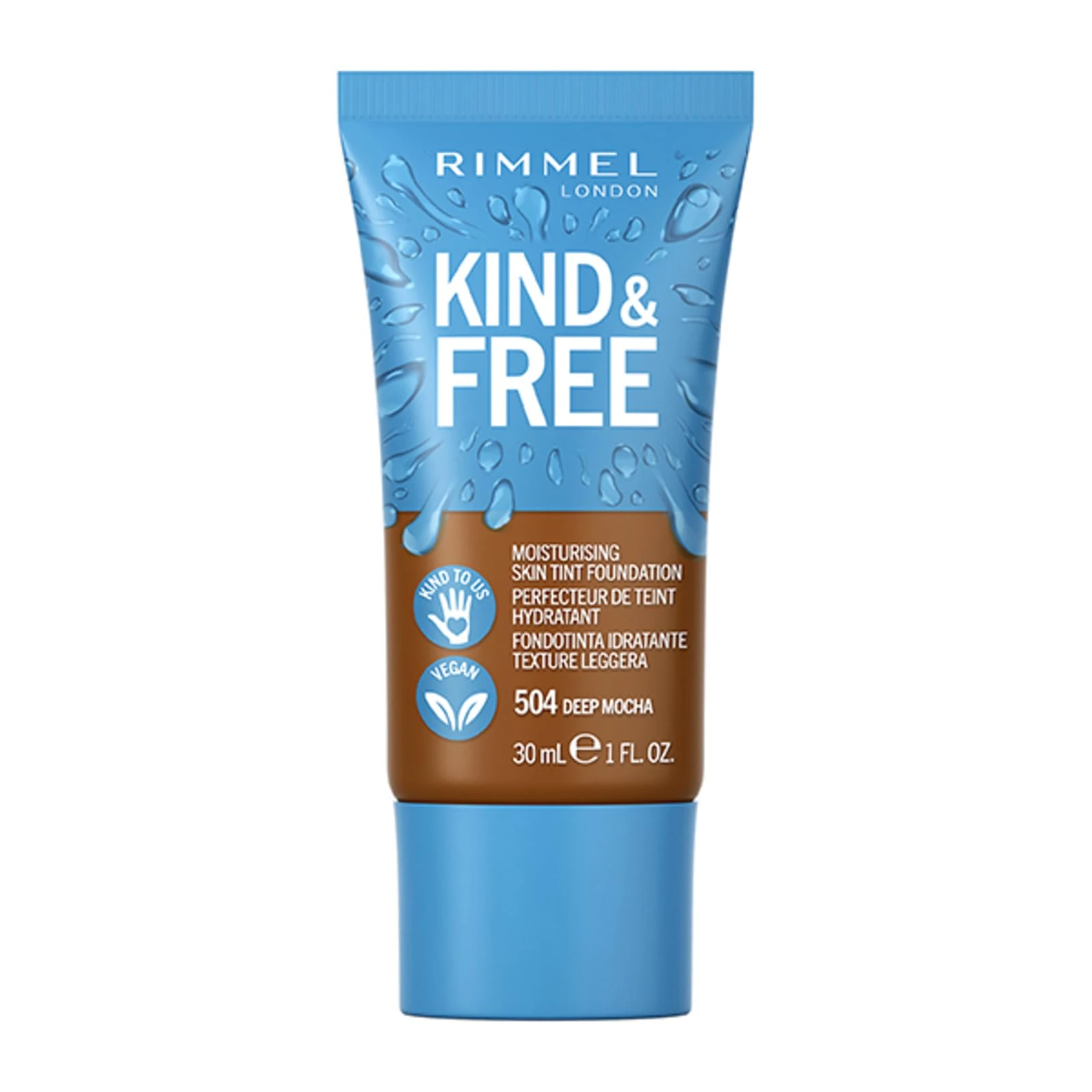 Rimmel Kind + Free Moisturising Skin Tint Foundation, Deep Mocha 504