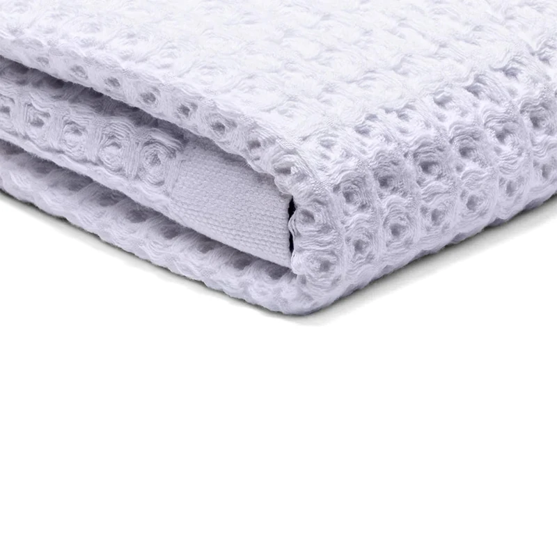 SUTERA - Silverthread Waffle Towel California-Spun Supima Cotton, Quick Drying, Ultra Soft, Lightweight and Absorbent - Waffle Weave Design - Luxury Towel (Bath, White)