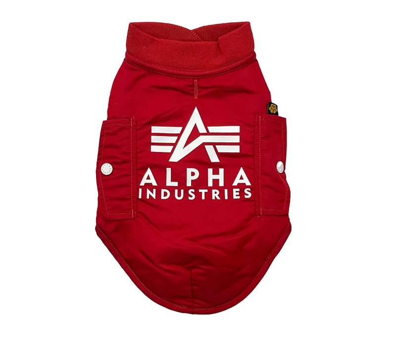 Alpha Industries Unisex MA-1 Dog Jacket Backprint Rbf Red XXL