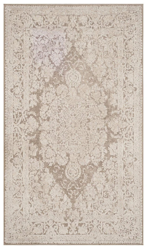 Safavieh Contemporary Rug for Living Room, Dining Room, Bedroom - Reflection Collection, Short Pile, in Beige and Ivory, 75 x 120 cm