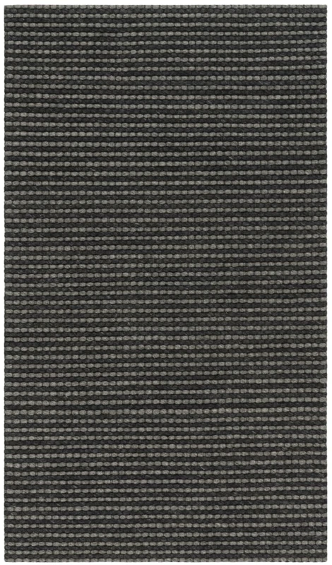 SAFAVIEH Geometric Area Rug for Living Room, Dining Room, Bedroom - Natura Collection, Short Pile Rug, Grey and Black, 61 x 91 cm