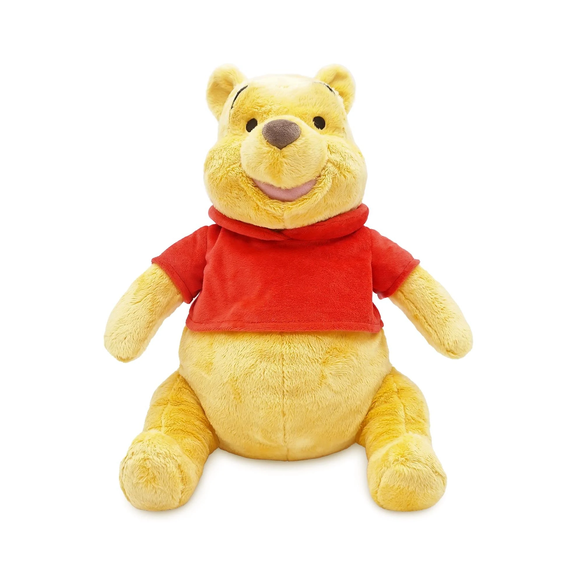 Disney Store Official Winnie the Pooh Soft Toy, 32cm/12”, Plush Cuddly Bear in Classic Red T-Shirt with Embroidered Details, Suitable for All Ages