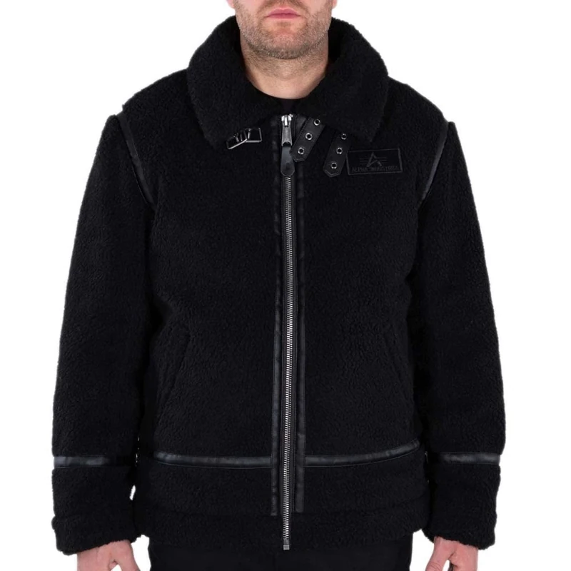 Alpha Industries B3 Teddy Bomber Jacket for Men Black