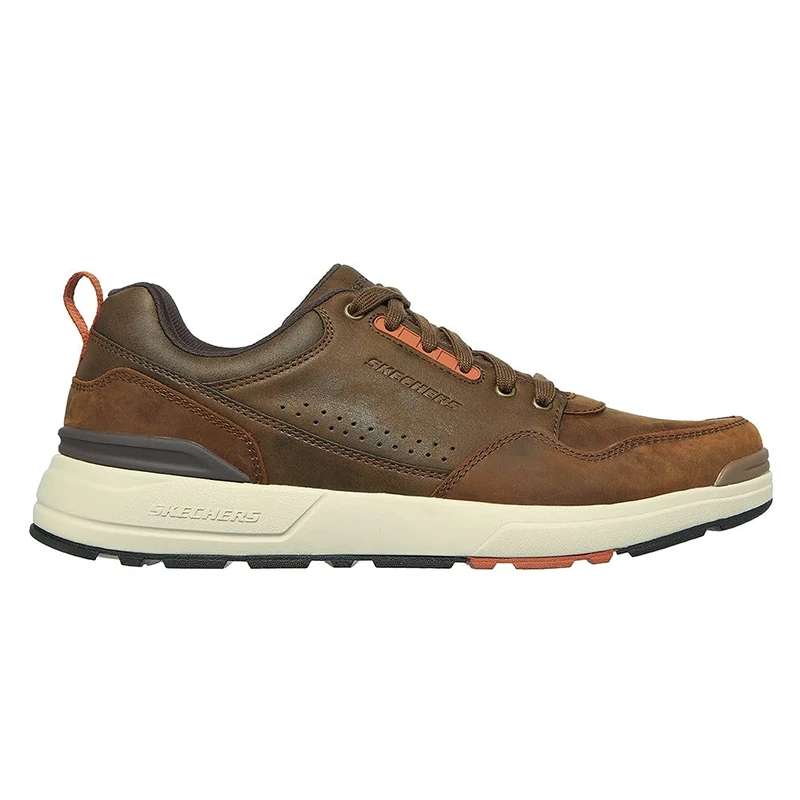 Skechers Men's Rozier Mancer Sneaker, Dark Brown Leather, 9.5 UK - Image 1