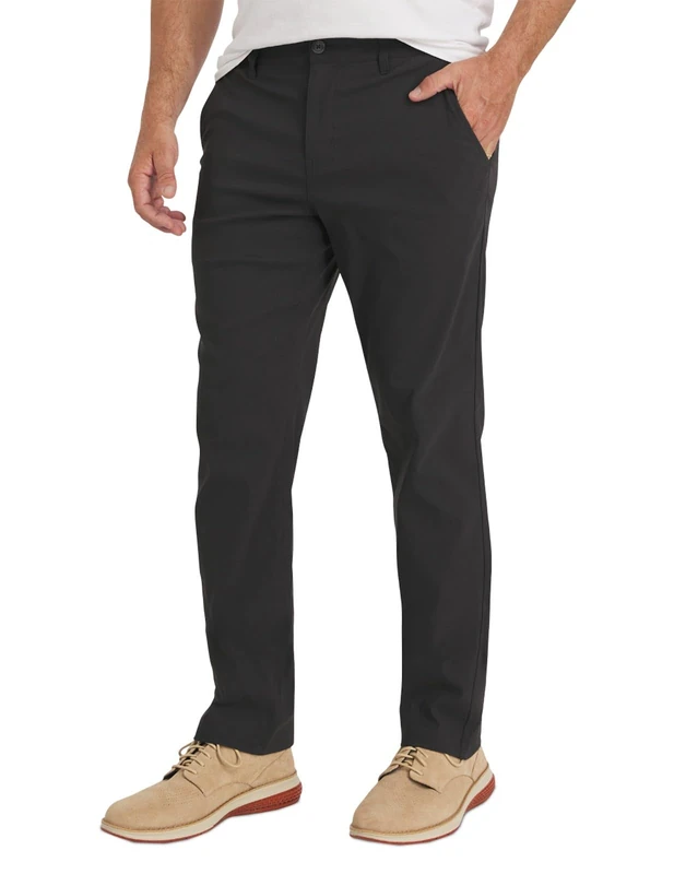 Weatherproof Vintage Men's Regular Fit Excursion Pants - Ultra Stretch Casual Flat Front Chino, Charcoal, 36W / 30L