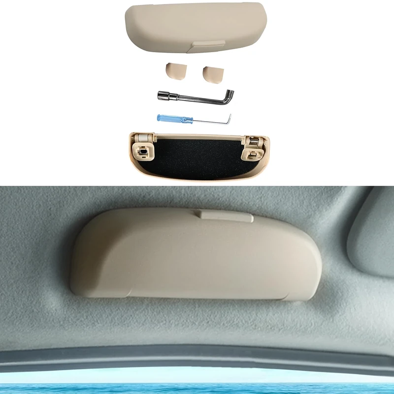 GAFAT Glasses Holder for Volvo XC40 XC60 XC90 - Beige Case - Image 1