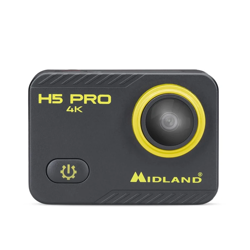 Midland- Action Camera 4K H5 Pro, Ultra HD Sports Camera with Wi-Fi, Time Lapse, 140° Wide Angle, LCD Display, Car Dash Cam with Cycle Recording, Waterproof Device with 30m Case, Motorbike Accessories - Image 1