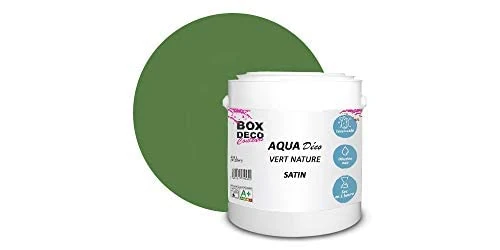 BOX DECO COULEURS Aqua Déco Acrylic Wall Paint Satin Look 2.5 L / 25 m², Natural Green