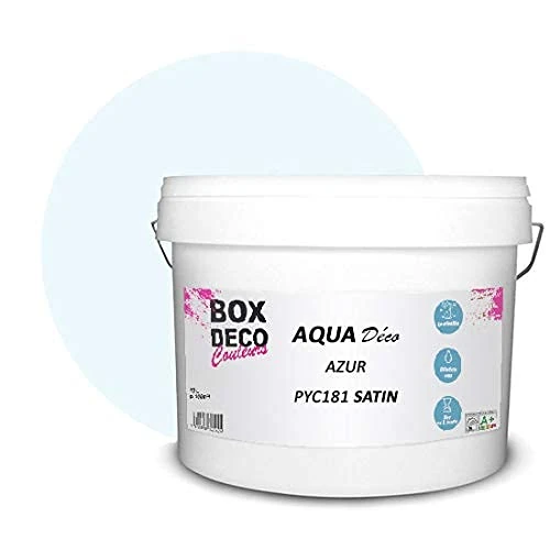 BOX DECO COULEURS Acrylic Wall Paint Satin Look Aqua Déco 10L Azure Blue