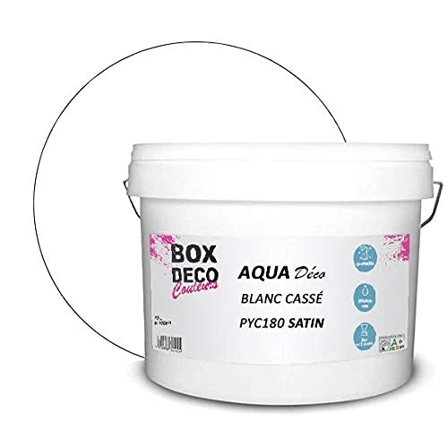 BOX DECO COULEURS Aqua Déco Acrylic Wall Paint Satin Look 10 L White - Image 1