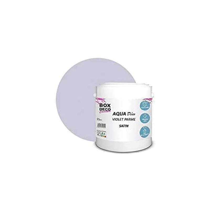 BOX DECO COULEURS Aqua Déco Acrylic Wall Paint Satin Look 2.5 L / 25 m² Purple Mauve