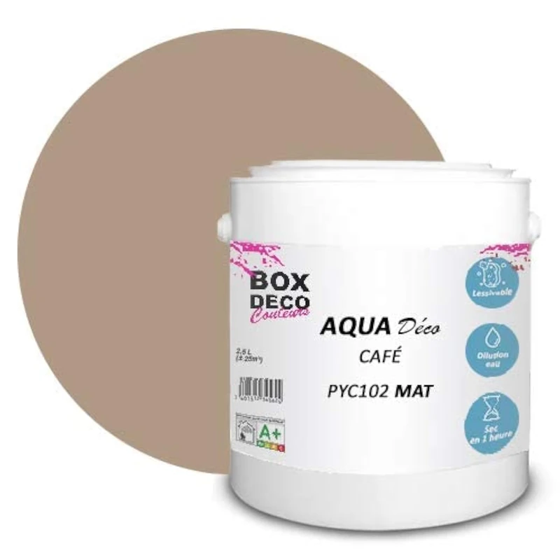 BOX DECO COULEURS Aqua Déco 2.5 Litre Matt Acrylic Paint - Brown