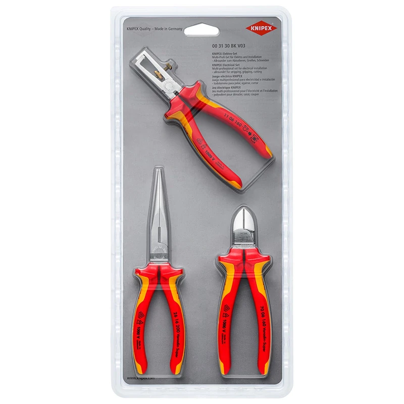 KNIPEX Electrical Set in Blister, 00 31 30 BK V03