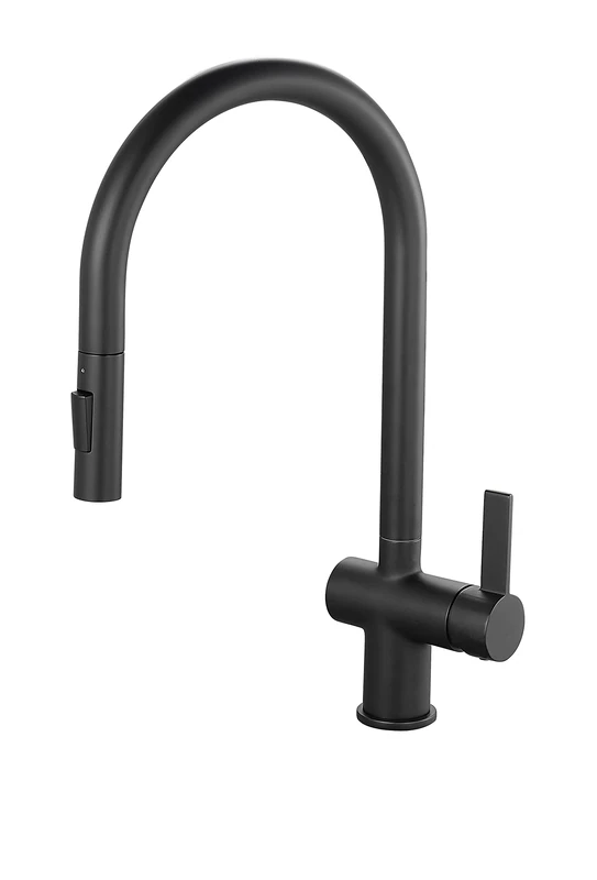 Keenware KKT-582 Kingsbury Dual Spray Pull Out Monobloc Kitchen Tap, Black
