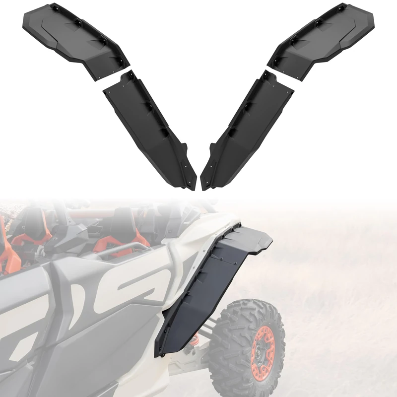 LDETXY Wider Extended Rear Fender Flares Kit for Can Am X3 Maverick 1000, XXL Rear Mud Guards Extension Mud Flaps Assembly for Can-Am Maverick X3 Max/Maverick 1000 Max Accessories 2017-2021 (4PCS)