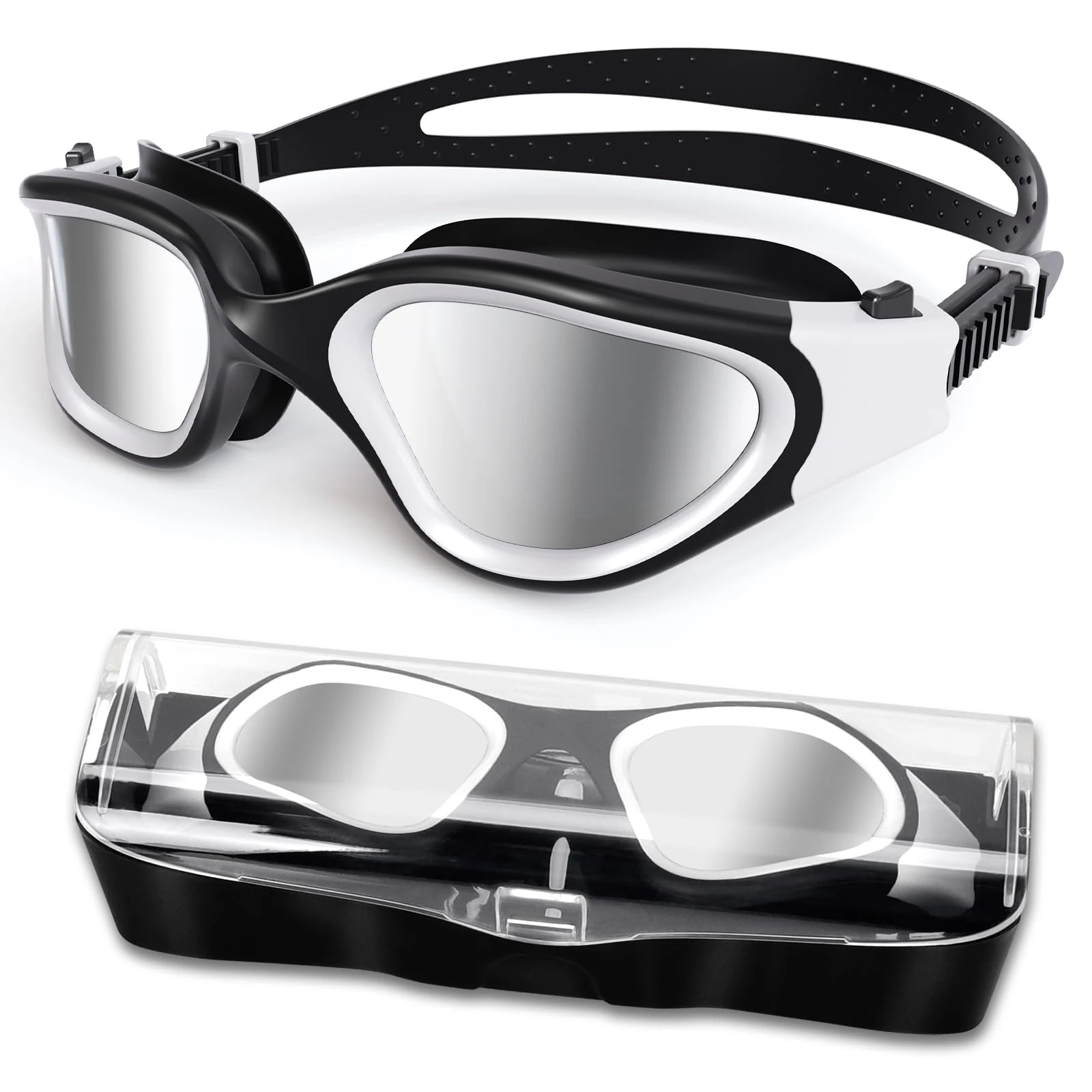 HotSrace Polarized Swimming Goggles Anti Fog Anti UV No Leakage, Swim Goggles with Soft Silicone Clear Vision Easy to Adjust for Adults Men Women Teenager