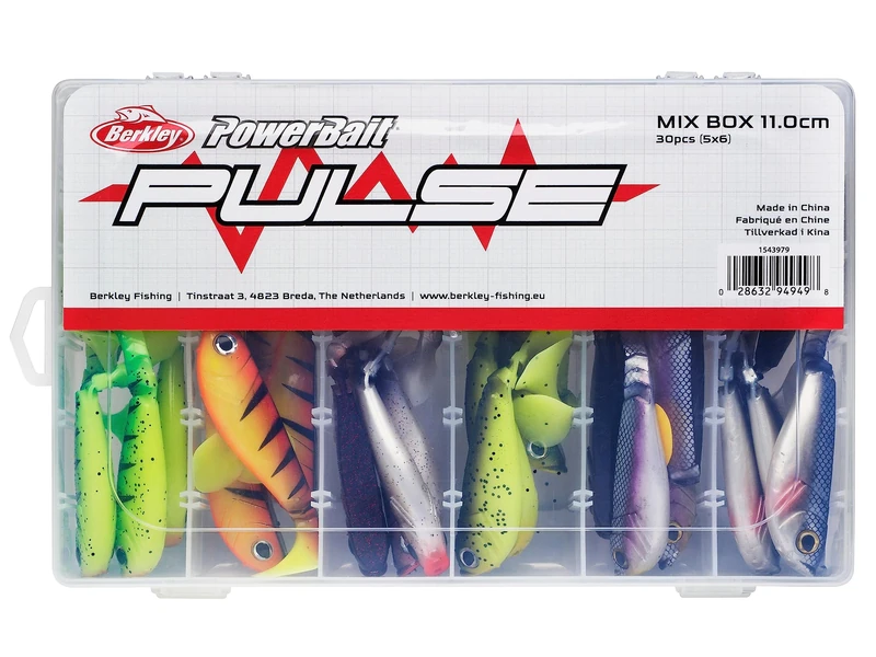 Berkley Pulse Shad soft rubber fishing lures kit - set of paddle tail soft baits for pike, perch fishing, lures for zander, trout bait, Assorted, 110 mm