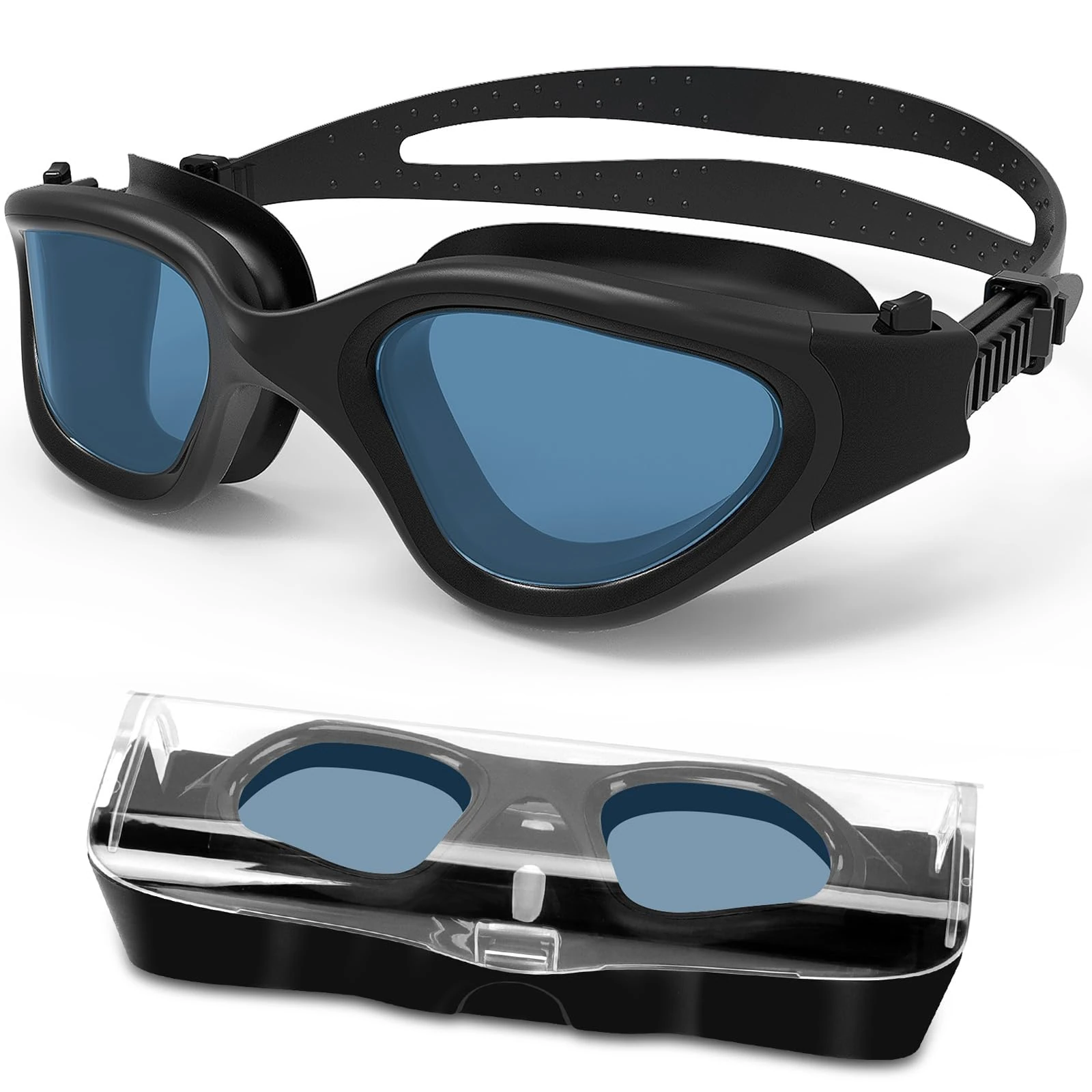 HotSrace Polarized Swimming Goggles Anti Fog Anti UV No Leakage, Swim Goggles with Soft Silicone Clear Vision Easy to Adjust for Adults Men Women Teenager