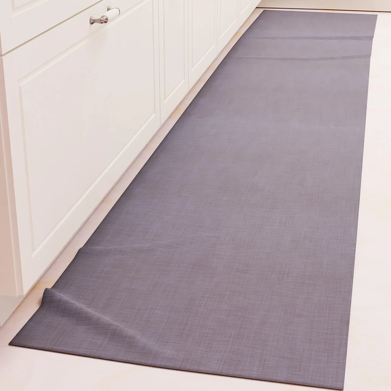 PETTI Artigiani Italiani - Kitchen Rug Runner Kitchen Non-Slip and Washable 52 x 340 cm Design Solid Color Smoke Grey 100% Made in Italy