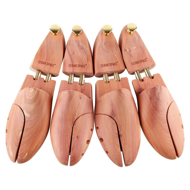 Cedar Space Cedar Shoe Trees for Men, 7.5-14 Sizes Cedar Shoe Trees, 2 Pairs Wooden Shoe Stretcher Tree, Original Wooden Color, CS41 -US Size Men8 - Image 1